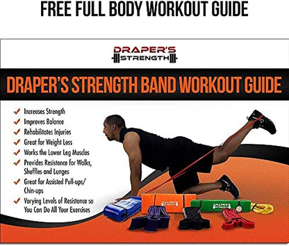 Draper's Strength Heavy Duty Resistance Stretch Loop Bands for Powerlifting Workout Exercise and Assisted Pull Ups - color: #06 Blue