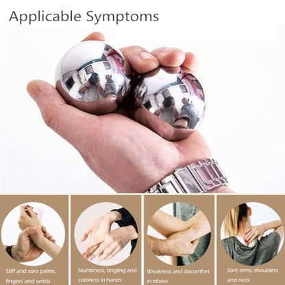 Stainless Steel Baoding Balls Set, 2 Inches Chinese Health Balls, Metal Stress Relief Hand Massage Balls No Chime for Hand Exercise, Hands Therapy - size: Large-2"