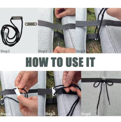 2PCS Universal Camping Mattress Coupling Sleeping Pad Repair Kit for Outdoor Adventures, 10.5ft Long Bed Connector Strap with Adjustable Buckle