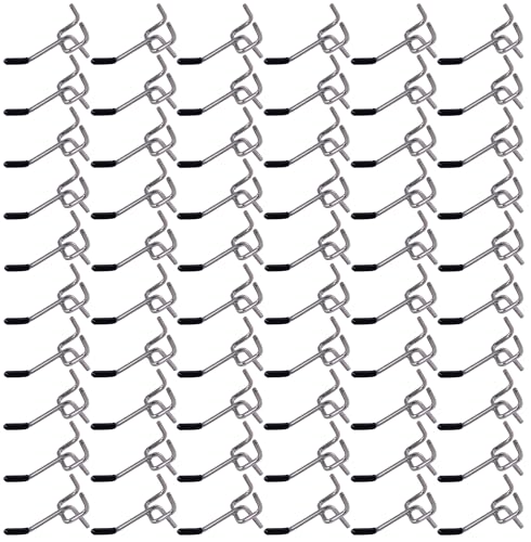 Bamboo's Grocery LoKii 60 Pack 2 Inch Silver Pegboard Hooks, 1/4" Heavy Duty Peg Board Shelving Hooks Organizer Accessories, Peg Board Tool Hangers - size: 2 Inch 60 Pack