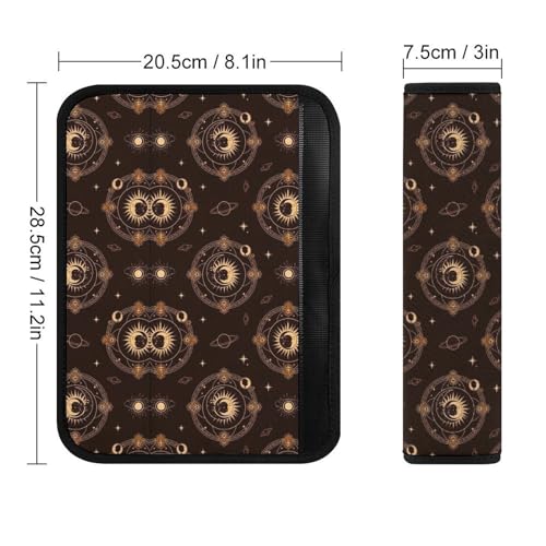 Universal Fit Sun Moon Altar Witch Witchcraft Tarot Card Spiritual Seat Belt Shoulder Pad for Adult Use, Most Cars, 1 Pair Harness Pads Strap Anti-Slip Pad - color: Pattern 134