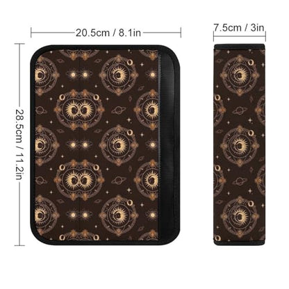Universal Fit Sun Moon Altar Witch Witchcraft Tarot Card Spiritual Seat Belt Shoulder Pad for Adult Use, Most Cars, 1 Pair Harness Pads Strap Anti-Slip Pad - color: Pattern 134