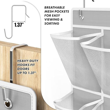 Simple Houseware 24 Pockets - 2PK 12 Large Pockets Over Door Hanging Shoe Organizer, Grey - color: Gray