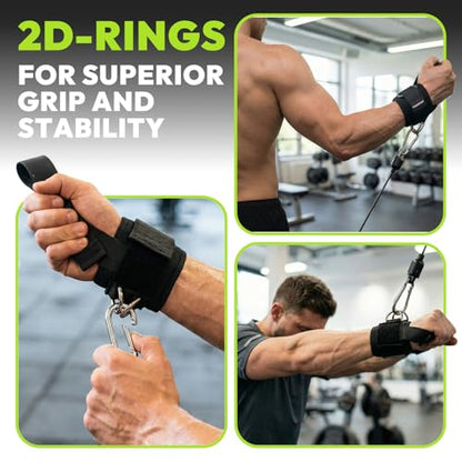 HANDBODE Lifting Wrist Straps for Weightlifting, Gym Wraps with Double D-Ring for Secure Grip, Deadlift, Pull Up, Bodybuilding, Cable Workout, Fit Men Women, Extra-Long Padded