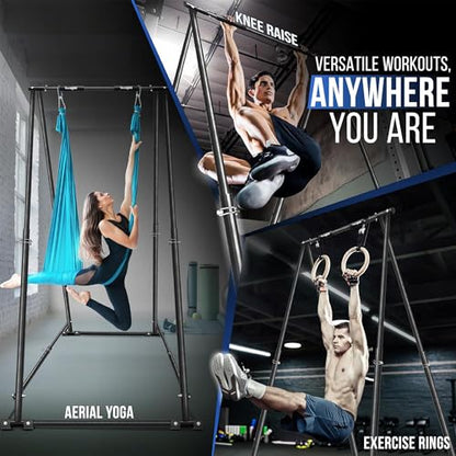 Yes4All Robust Freestanding Pull Up & Chin Up Bar, 126 Levels Adjustable & 770 lbs Capacity Foldable Pull Up Bar Station