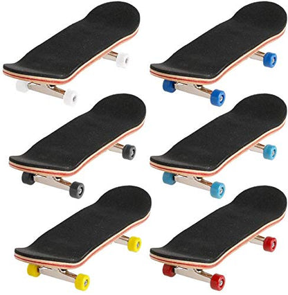 Mini Maple Wooden Pro Fingerboards, Finger Skateboard Toy Set -1 Pack (1set/6pcs) - color: 1set/6pcs