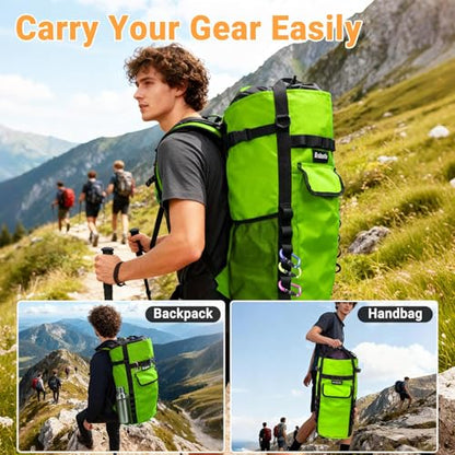 Climbing Rope Bag,Large Capacity Arborist Tree Rope Storage Bag,Waterproof Outdoor Rock Climbing Gear Bag - color: Green