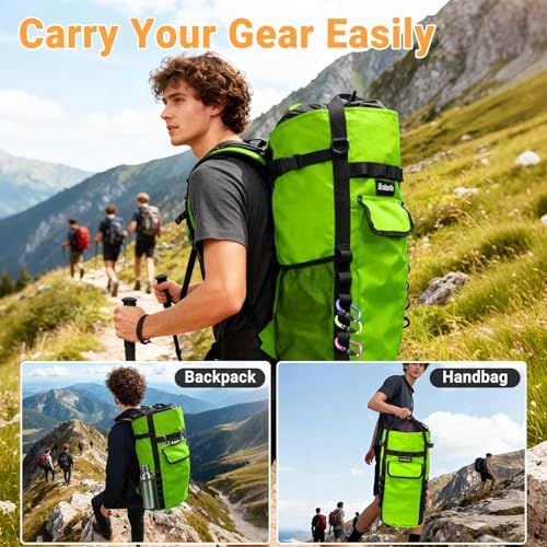 Climbing Rope Bag,Large Capacity Arborist Tree Rope Storage Bag,Waterproof Outdoor Rock Climbing Gear Bag - color: Green