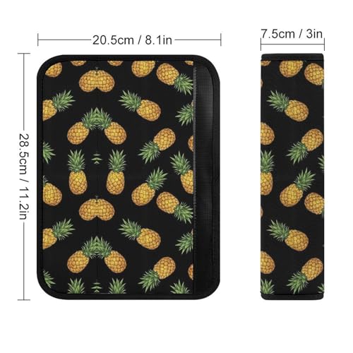2 Piece Soft Padded Seat Belt Shoulder Pad for Adult Use, All Vehicles, Pineapple Tropical Fruits Automotive Seat Belt Protector, Easy Install (No Tool) - color: Pattern 1035