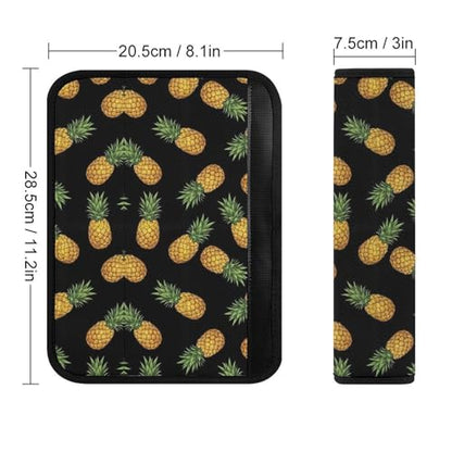 2 Piece Soft Padded Seat Belt Shoulder Pad for Adult Use, All Vehicles, Pineapple Tropical Fruits Automotive Seat Belt Protector, Easy Install (No Tool) - color: Pattern 1035