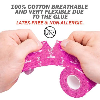 WARM BODY COLD MIND 1.85" Weightlifting Thumb Tape - Hook Grip Tape for Powerlifting, Cross Training, Gym Tape, Workout, Weight Lifting Tape, Athletic Finger Wrap (Pink 3 Rolls) - color: 3 Rolls Pink