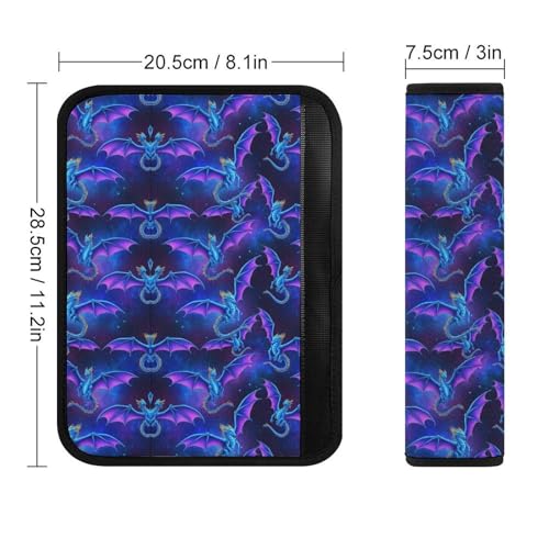 2PCS Soft Padded Car Seat Straps Shoulder Pads for Adult Use, Most Cars, Purple Dragon Arts Shoulder Protector, Shock Absorption - color: Pattern 558