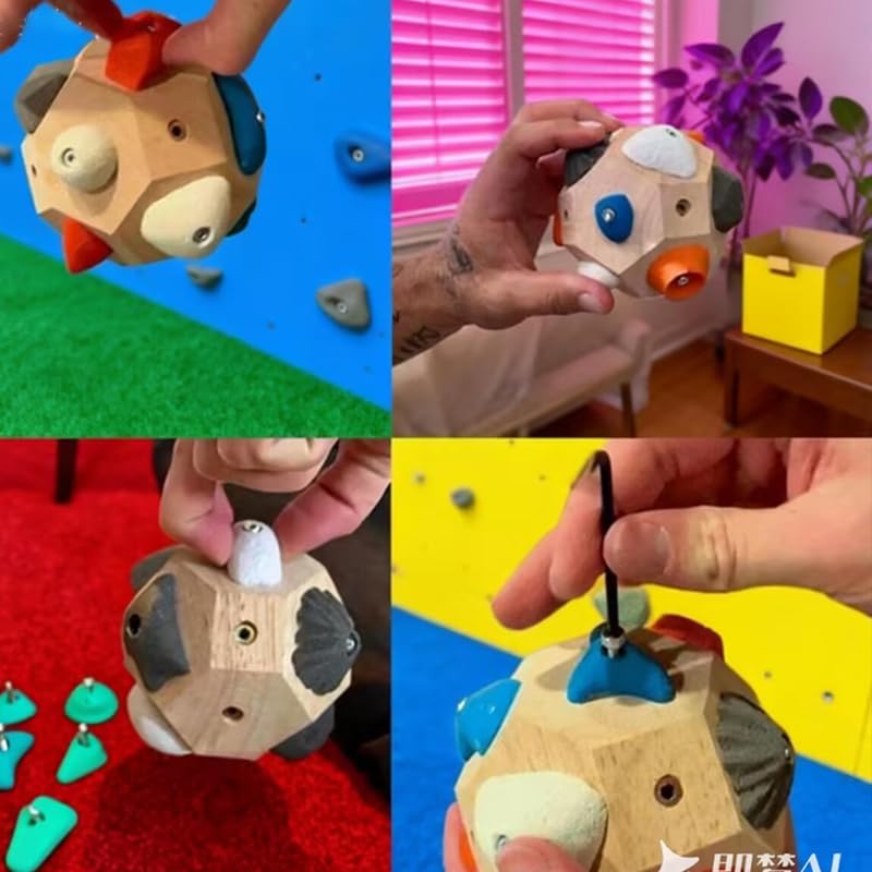 Mountaineering and Rock Climbing Training Ball, Handcrafted Boulder Blocks, Enhance Finger Climbing Strength and Flexibility, Grip Strength Training Device