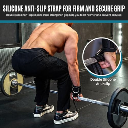 Weight Lifting Straps With D Rings, Balency Padded Lifting Wrist Straps | Non-Slip Gym Straps for Deadlift, Powerlifting, Cable Machine Workout, Lifting Strap for Gym Strength Training