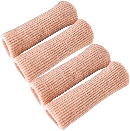 Makhry 4Pcs Silicone Toe Protectors for Corn, Callus, Blister Relief (L) | Gel Toe Covers with Closed Finger Design, 3 Sizes, Used for Pain Relief and Toe Sleeve Comfort - size: Large (Pack of 4)