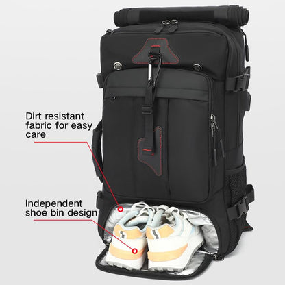 Men Travel Backpack,Fits 18 Inch Laptop,for Work&Travel，60L Large Capacity - size: Large