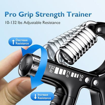FitBeast Grip Strengthener Forearm Strengthener, Adjustable Hand Grip Strengthener for Strength Training & Rehabilitation, 10-132 lbs Resistance, Ideal for Athletes and Physical Therapy (1 Piece) - color: Black