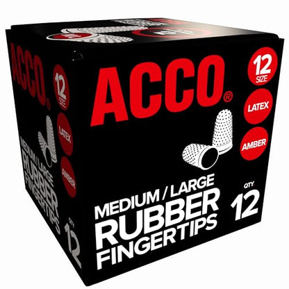 Swingline S7054032C 54032 Rubber Finger Tips, 12 (Medium-Large), Amber (Pack of 12)