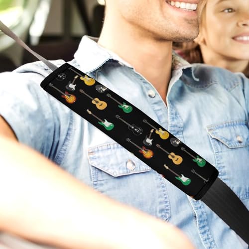 Universal Soft and Comfortable Guitar Black Art Seat Belt Shoulder Pad for Kids, Most Cars, 1 Pair Seat Belt Covers Cushion Anti-Slip Pad - color: Pattern 1189