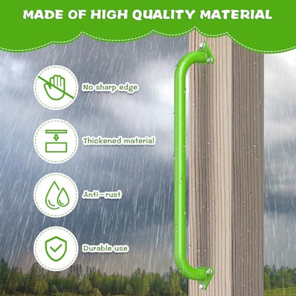 SELEWARE 42" Green Metal Playground Handles Playset Grab Bars Ladder Handle | 500LB 2Pcs Heavy Duty Steel Kids Playground Handles for Indoor/Outdoor Ladder Handrail Swing Set Treehouse Rock Climbing Wall - color: E: 42"-2 Pcs-green