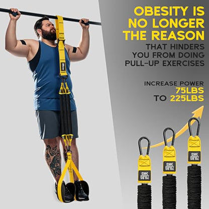 HOXWC Pull Up Assistance Bands, Adjustable Heavy Duty Resistance Band for Pull Up, 3 Pull Up Bands, Comfortable Fabric Feet/Knee Rest, Assistance Bands for Pull-Up, Home Fitness, Body Stretching - color: 1-Yellow