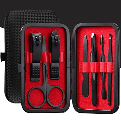 Manicure Set Pedicure Kit Womens Nail Clippers Set 32 in 1 Professional Grooming Care Tools Nail Kit Including Facial, Fingernails and Toenails Care with Travel Case Women (Red_7 Pieces) - color: Red_7 Pieces