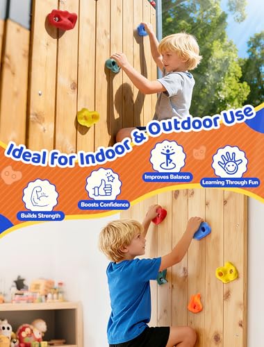 Trymaker Rock Climbing Holds, 30PCS Climbing Wall for Kids (Small Size) | Climbing Set for Kids & Adult Indoor and Outdoor - size: Small Size-30pcs