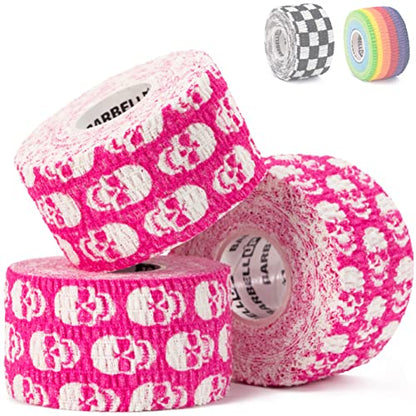 Professional Weight Lifting Thumb Tape - Protects Finger Tape, Adhesive for Powerlifting, Yoga & Gym, Hand Grip Support for Weightlifting, Deadlift, Barbell Hook Grip - color: SKULL