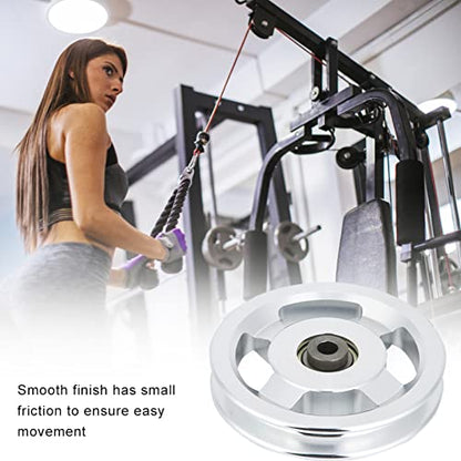 Brrnoo Cable Pulley System Gym, Aluminium Alloy Fitness Pulley Pulley System Pulley Wheel Attachments Fitness Pulley Strength Training Accessory - size: Diameter 115mm