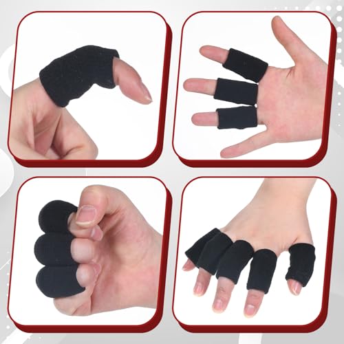 10 PCS Finger Sleeves, Elastic Finger Compression Sleeves, Breathable Thumb Sleeve for Relieving Pain Arthritis, Basketball, Volleyball