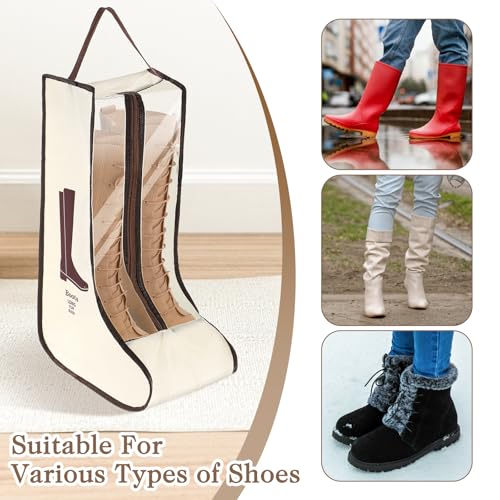 2 Set Boot Storage Bag, Portable Boots Protector Bag Dust Proof Travel Shoe Bags with Handle Boots Organizer for Packing Travel and Daily Use(Tall) - size: Tall