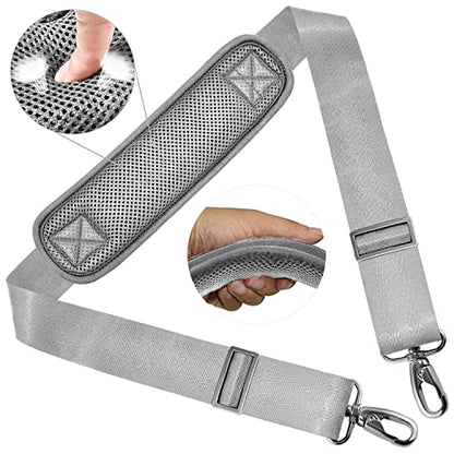 ZINZ Shoulder Strap 58" Ultra-Thick Fixed Padded and Adjustable Buckles Crossbody Strap for Briefcase Laptop Bag Luggage - color: Gray