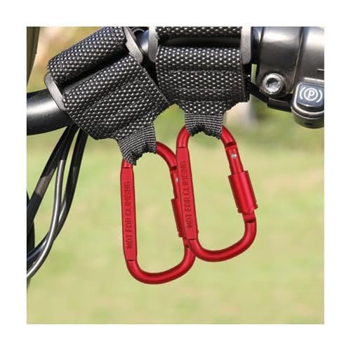 2PCS Hook for Hanging Helmet Goggle Headsets Bags, Heavy Duty Carabiner Clip, Adjustable Strap Hook for Scooter (Red) - color: Red