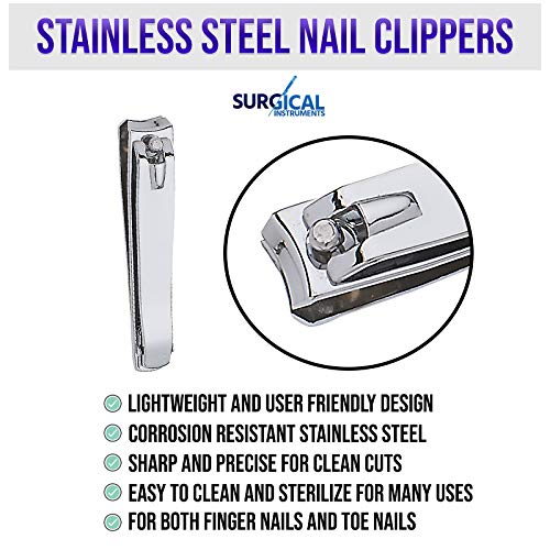 SURGICAL ONLINE Professional Manicure Set, Travel Nail Care Kit, Nail Clippers, Cuticle Nipper, Cuticle Pusher, Nail Cutter Stainless Steel Portable Grooming Kit For Women & Men (Red) - color: Red