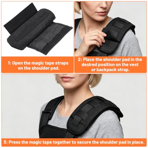 Ymapinc 2 Pack Breathable Shoulder Strap Pads for Backpack | Soft Comfort Shoulder Pad Cushion for Long-distance Travel Backpack Crossbody Bag Luggage Strap - Black