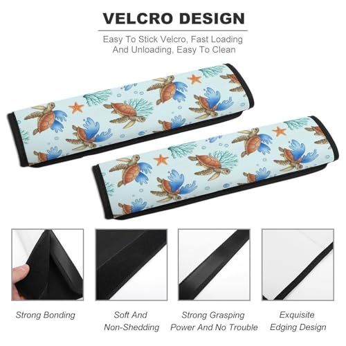 Universal Fit Seat Belt Shoulder Pad for Kids, Car Seats Pushchair Strollers High Chair Pushchair, 1 Pair Ocean Sea Turtles Automotive Seat Belt Protector - color: Pattern 360