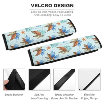 Universal Fit Seat Belt Shoulder Pad for Kids, Car Seats Pushchair Strollers High Chair Pushchair, 1 Pair Ocean Sea Turtles Automotive Seat Belt Protector - color: Pattern 360