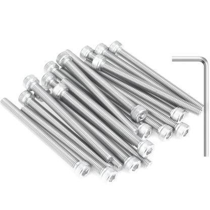 HELIFOUNER 20 Pieces M5 x 60mm, Thread Pitch 0.8mm, 304 Stainless Steel (18-8) Hex Socket Head Cap Screws, Fully Threaded - size: M5 x 60mm