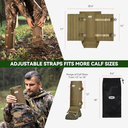 Snake Gaiters Chaps, Durable Lower Legs Anti-Snake Bite Guards - color: Khaki