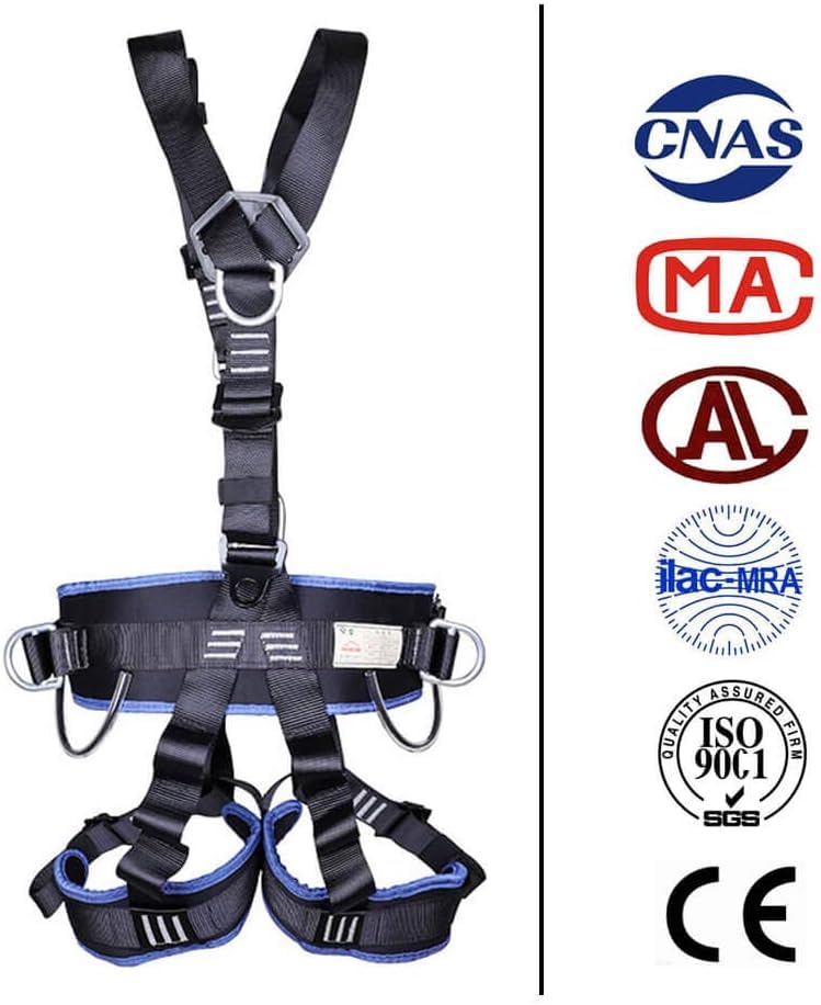 Climbing Seat Belt, Caving, Rock Climbing and Rappelling Equipment, Body Guard Protect, Rappelling Rescuing Equip - color: Black & Dark Blue-01