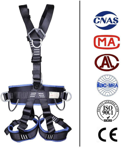 Climbing Seat Belt, Caving, Rock Climbing and Rappelling Equipment, Body Guard Protect, Rappelling Rescuing Equip - color: Black & Dark Blue-01