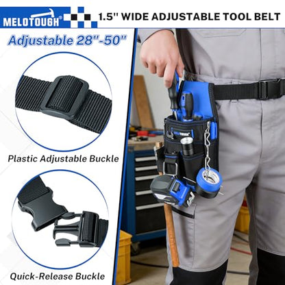 MELOTOUGH Pocket Tool Pouch Tool Belt Pouches with Belt Clip Utility Mini Tool Organizer Pouch for Electrician,Carpenter,Construction,Technician - color: Light Blue