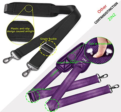 ZINZ Shoulder Strap 58" Ultra-Thick Fixed Padded and Adjustable Buckles Crossbody Strap for Briefcase Laptop Bag Luggage - color: Purple