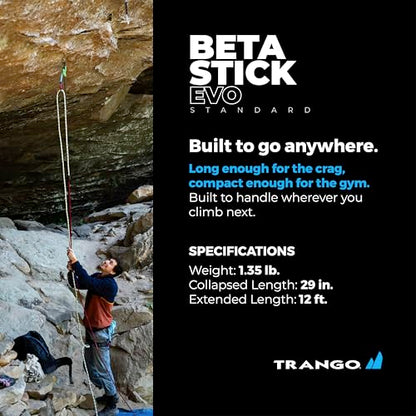 Trango Beta Stick EVO - Adjustable Climbing Stick Clip Tool for Sport Climbing & Bolt Clipping - size: Standard