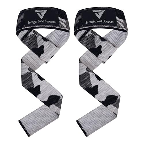 Weight Lifting Straps,Powerlifting Deadlifting, Anti Slip 60CM Hand Bar Grip, 5MM Neoprene Wrist Support, Heavy Duty Weightlifting Bodybuilding Workout - color: Camo