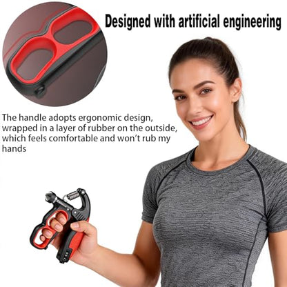Hand Gripper Strengthener, 22-330LB Adjustable Resistance Grip Strength Trainer with Counter, Forearm Exerciser for Injury Recovery and Muscle Building - color: Grey