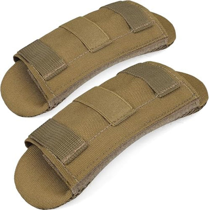 2 Pack Soft Breathable Shoulder Strap Pad guitar strap pad Tactical Vest Shoulder Pad,Mesh Pads with Tactical Gear - color: Khaki