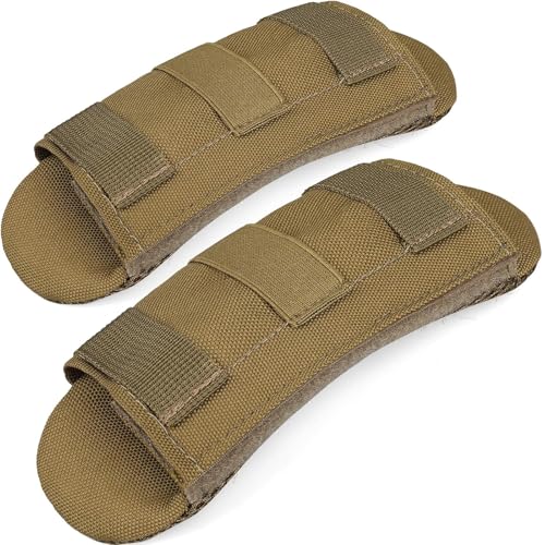2 Pack Soft Breathable Shoulder Strap Pad guitar strap pad Tactical Vest Shoulder Pad,Mesh Pads with Tactical Gear - color: Khaki