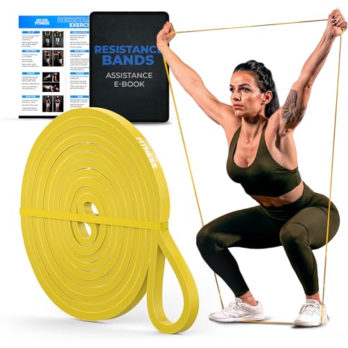Pull Up Assistance Resistance Bands - Long Loop Power Bands for Men and Women - Strength Power Flexibility Training at Home & Gym - Ebooks & Workout Chart Included by Iron Core Fitness - color: #4 Yellow