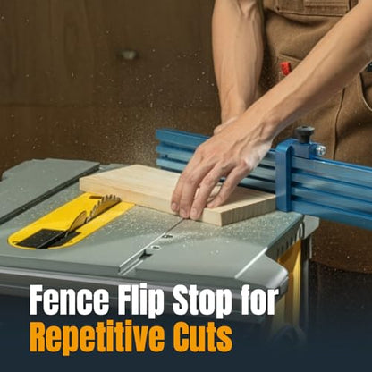POWERTEC 3" Fence Flip Stop for Table Saw, Miter Saw, and Drill Press, T Track Accessories for Woodworking, 1PK (71367V) - style: 3" Flip Stop